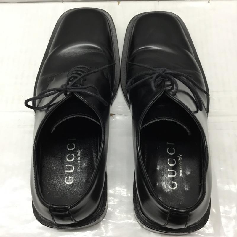 グッチ GUCCI 革靴 革靴 111 5235 レザー レースアップ 43 無地 黒 / ブラック /  メンズ USED 古着 中古 10110533