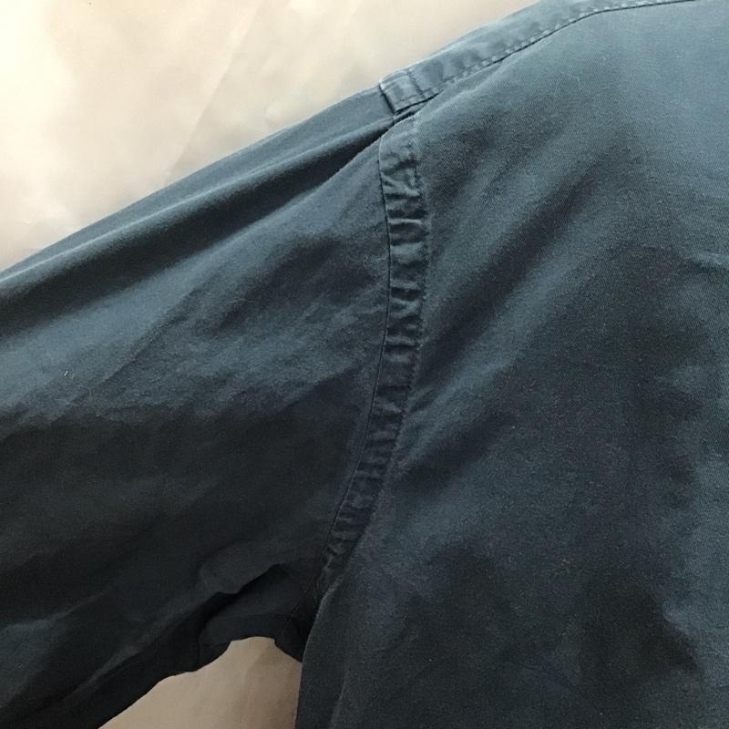 ミリタリー ミリタリー シャツ、ブラウス 長袖 ミリタリーシャツ カジュアルシャツ カーゴシャツ カラーシャツ XXL 無地 紺 / ネイビー /  メンズ USED 古着 中古 10110984