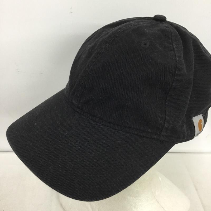 カーハート Carhartt 帽子 キャップ 103938 001 Cotton Canvas Cap ロゴ、文字 黒 / ブラック /  メンズ USED 古着 中古 10147140