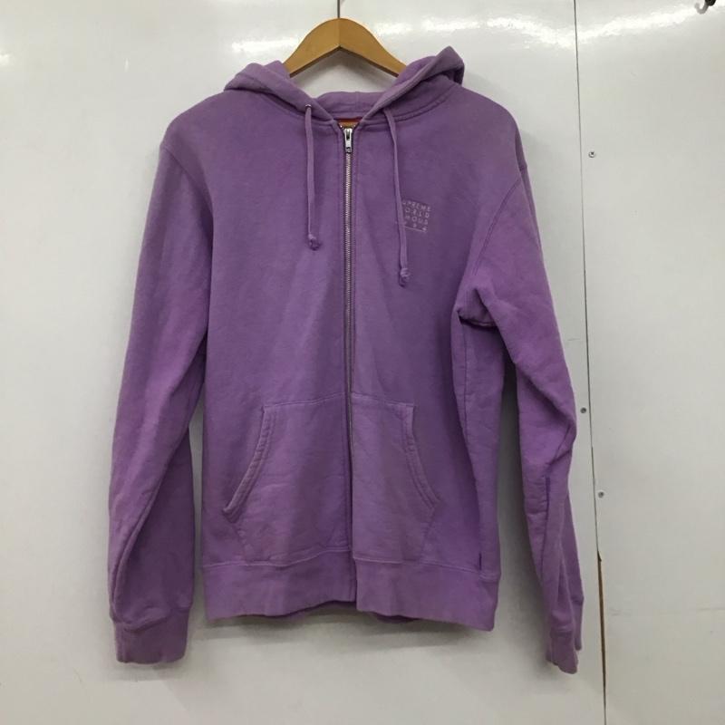 シュプリーム Supreme パーカー 長袖 18SS WorldFamousZipUpHoodedSweatshirt ジップアップパーカー M ロゴ、文字 紫 / パープル /  メンズ USED 古着 中古 10146656