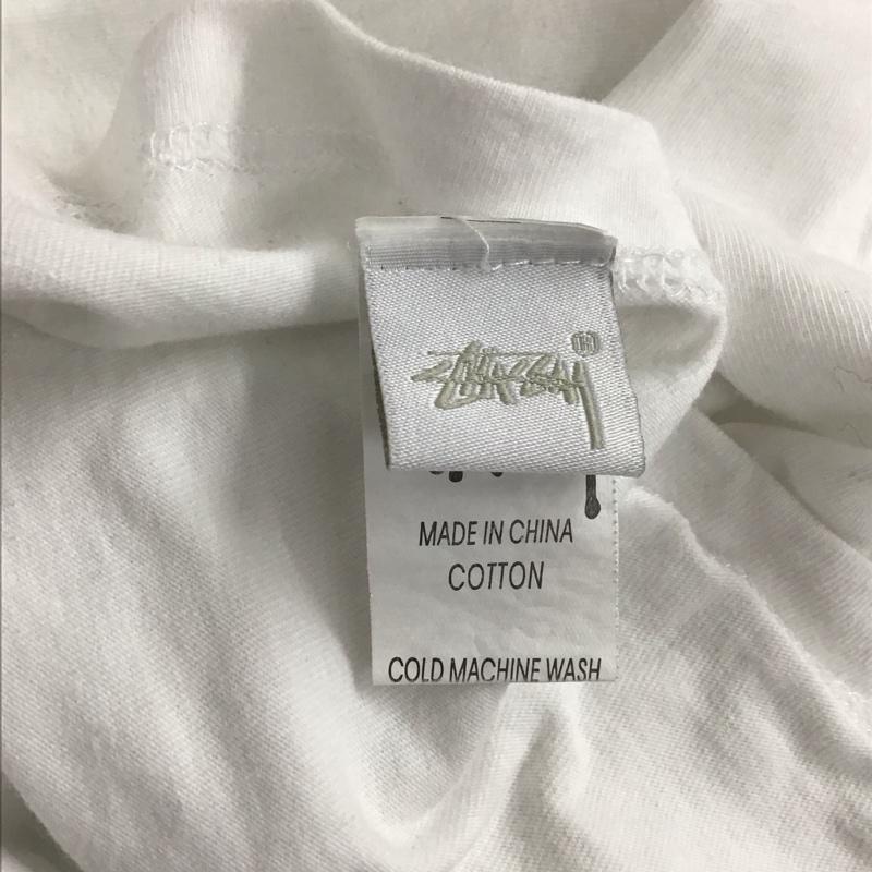 ステューシー STUSSY カットソー 長袖 長袖カットソー プリントカットソー クルーネック L プリント 白 / ホワイト /  メンズ USED 古着 中古 10136247