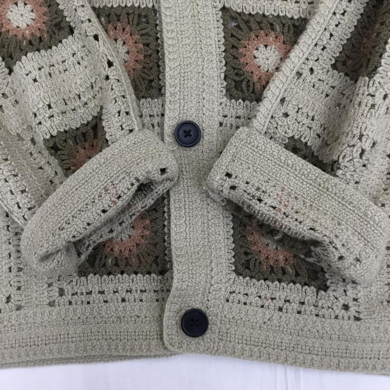 ジュンレッド JUNRed カーディガン 長袖 ANK-73000 クロシェルーズカーディガン L  茶 / ブラウン / X 桃 / ピンク /  メンズ USED 古着 中古 10140875