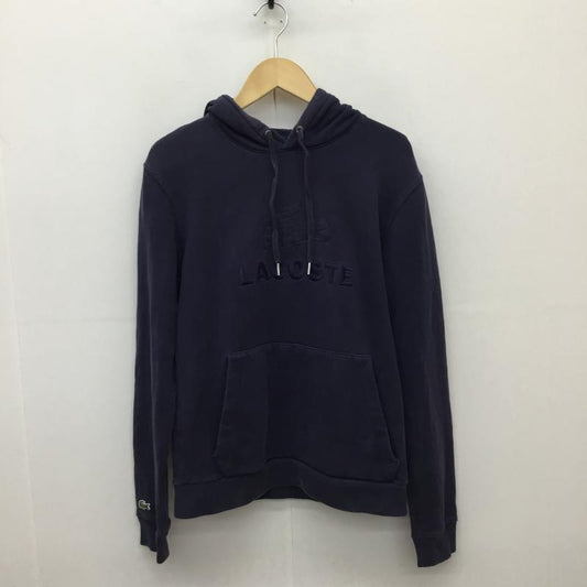 ラコステ LACOSTE パーカー 長袖 パーカー S ロゴ、文字 X 刺繍 紺 / ネイビー /  メンズ USED 古着 中古 10136364