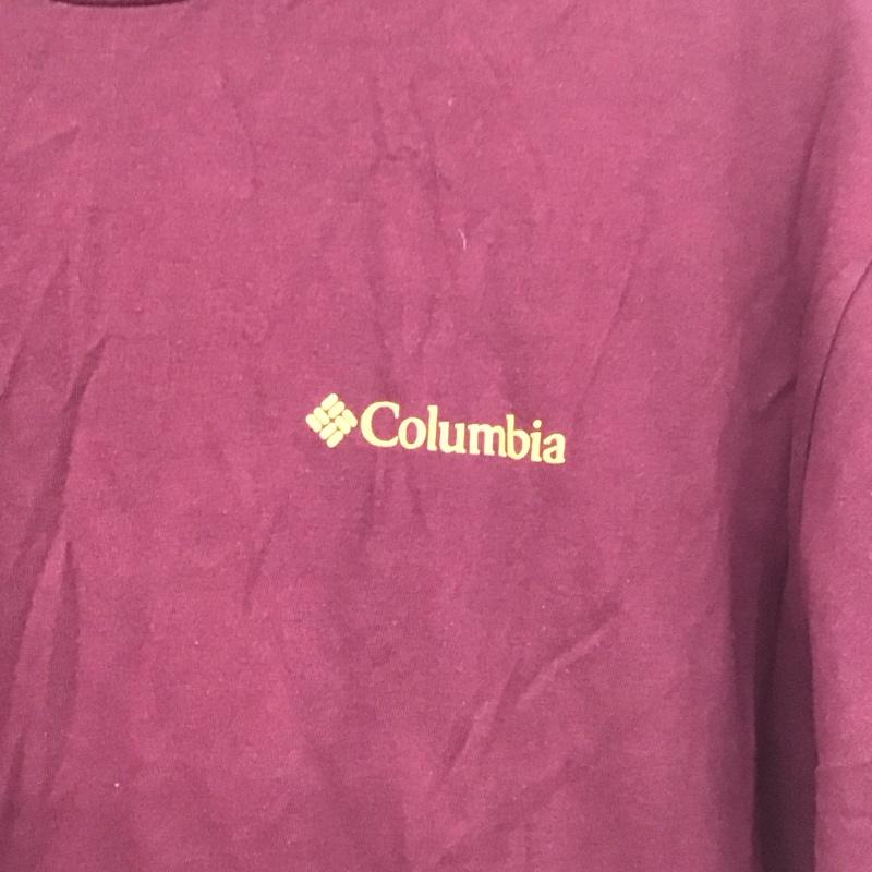 コロンビア Columbia Tシャツ 半袖 半袖カットソー プリントTシャツ クルーネックカットソー L ロゴ、文字 えんじ / ワインレッド /  メンズ USED 古着 中古 10145659