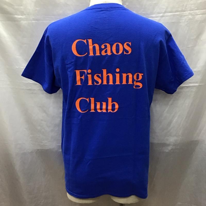 カオス フィッシング クラブ Chaos Fishing Club Tシャツ 半袖 半袖カットソー プリントTシャツ クルーネックカットソー M ロゴ、文字 青 / ブルー /  メンズ USED 古着 中古 10122692