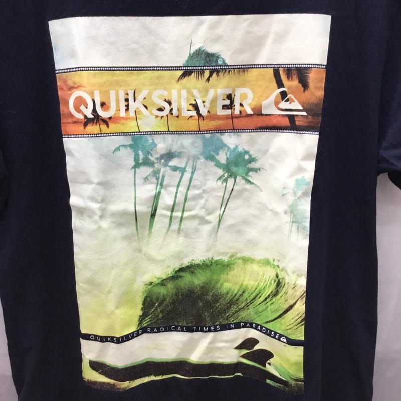 クイックシルバー Quiksilver Tシャツ 半袖 L プリント 紺 / ネイビー /  メンズ USED 古着 中古 10110627