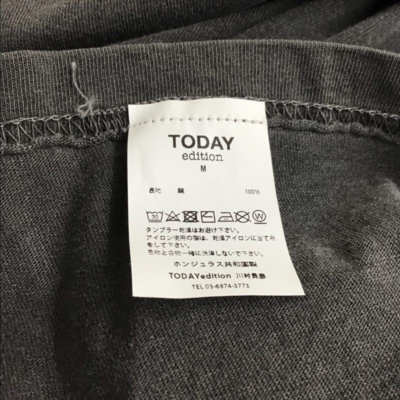 トゥデイエディション TODAY edition カットソー 長袖 長袖カットソー プリントカットソー クルーネック M ロゴ、文字 ダークグレー / ダークグレー /  メンズ USED 古着 中古 10150899