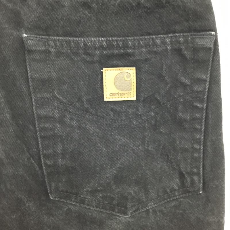 カーハート Carhartt パンツ デニム、ジーンズ デニムパンツ ストレートパンツ ワイドパンツ カジュアルパンツ 36 無地 黒 / ブラック /  メンズ USED 古着 中古 10110019