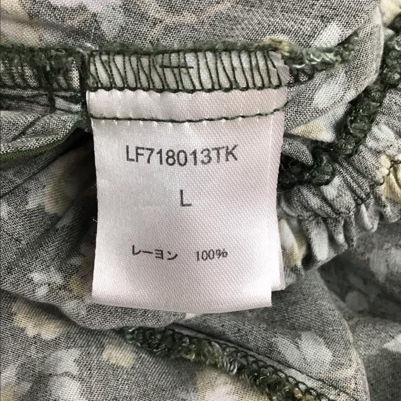 ローリーズファーム LOWRYS FARM ワンピース ロングスカート LF718013TK 開襟 オープンカラー 半袖 L 花柄 緑 / グリーン /  レディース USED 古着 中古 10120930
