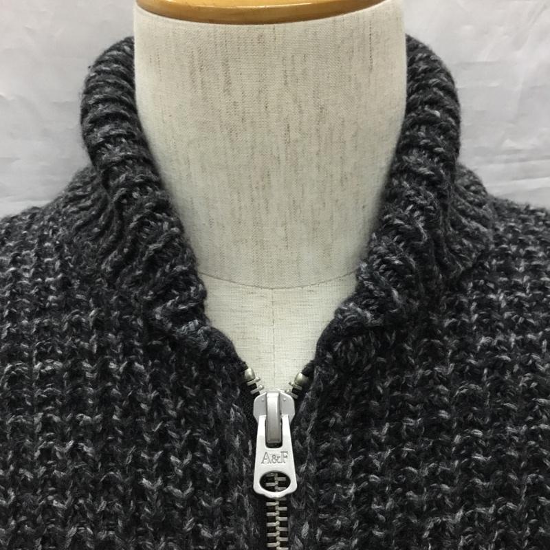 アバクロンビーアンドフィッチ ABERCROMBIE&FITCH ニット、セーター 長袖 長袖ニット ジップアップニットジャケット アウター セーター XXL 無地 灰 / グレー /  メンズ USED 古着 中古 10122398