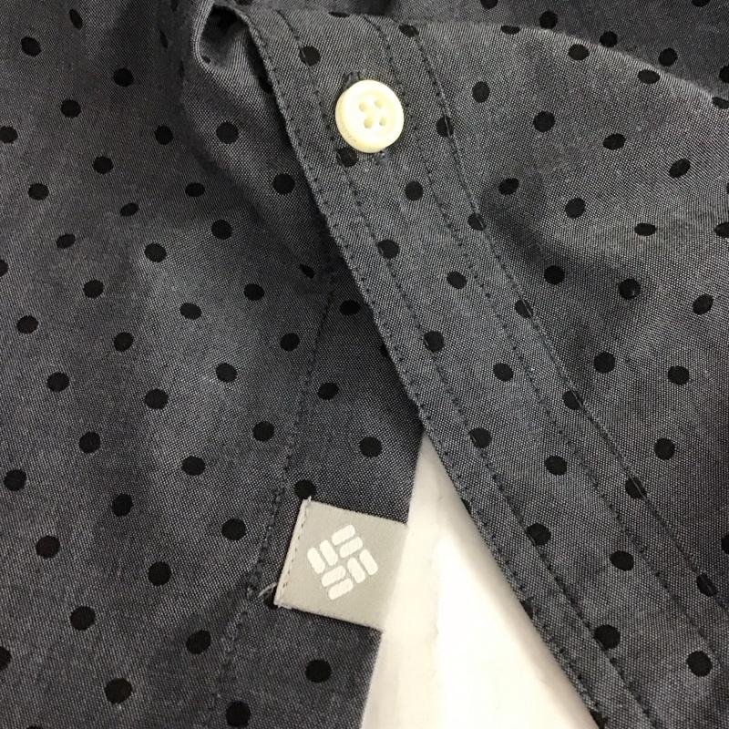 コロンビア Columbia シャツ、ブラウス 長袖 116 PM7975 ボタンダウン M ドット 灰 / グレー / X 黒 / ブラック /  メンズ USED 古着 中古 10108266