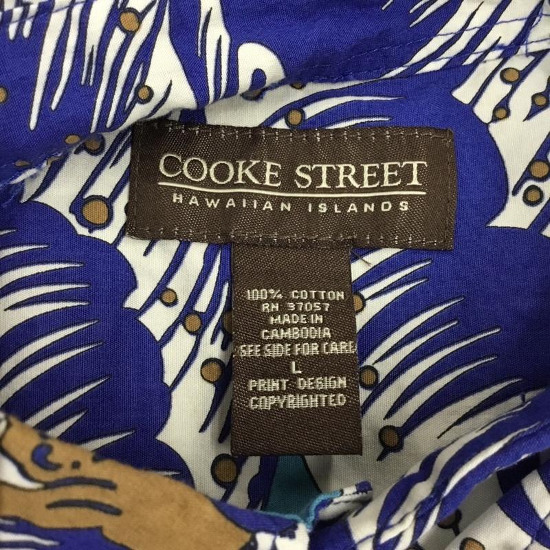 クックストリート COOKE STREET シャツ、ブラウス 半袖 アロハシャツ ボタンダウンシャツ L 総柄 青 / ブルー /  メンズ USED 古着 中古 10108974
