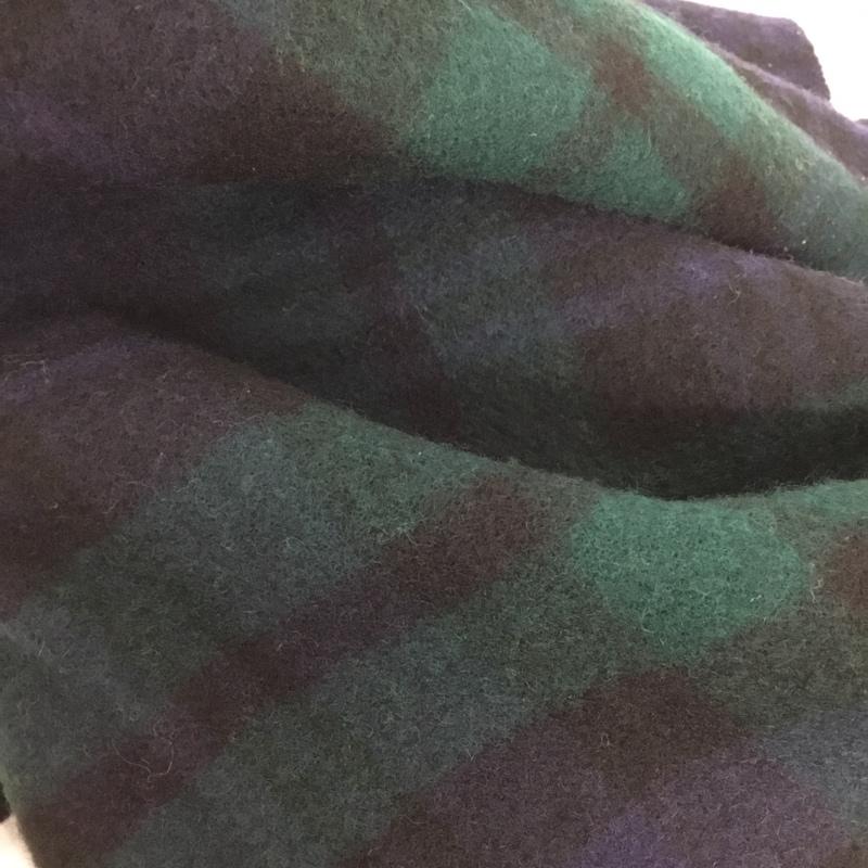 グレンプリンス Glen Prince マフラー マフラー ラムウール フリンジ チェック 紺 / ネイビー / X 緑 / グリーン /  メンズ USED 古着 中古 10131801