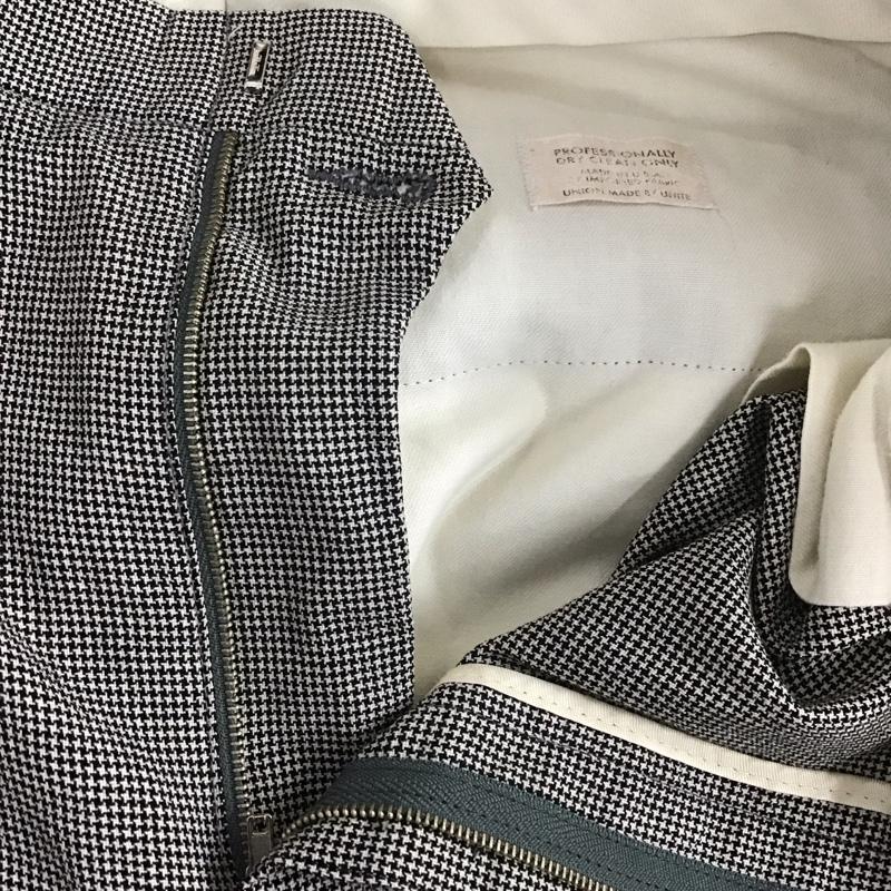 古着 USED パンツ スラックス Corbin 80s 90s スラックス ワイドパンツ カジュアルパンツ 千鳥格子 白 / ホワイト / X 黒 / ブラック /  メンズ USED 古着 中古 10106548