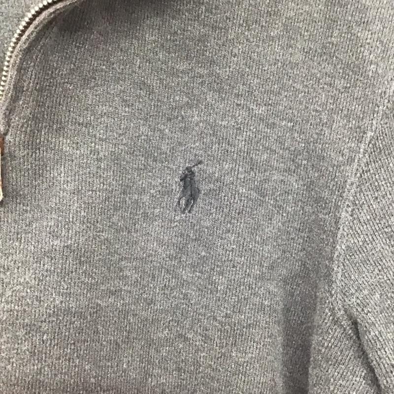 ポロバイラルフローレン Polo by RALPH LAUREN トレーナー 長袖 長袖トレーナー スウェット ジップアップネック プルオーバー M ロゴ、文字 灰 / グレー /  メンズ USED 古着 中古 10141263
