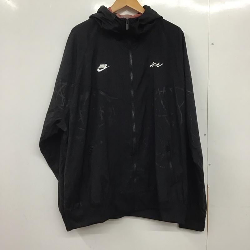 ナイキ NIKE パーカー 長袖 fd6787-010 フーディジャケット ジップアップジャケット ナイロン XL ロゴ、文字 黒 / ブラック /  メンズ USED 古着 中古 10146233