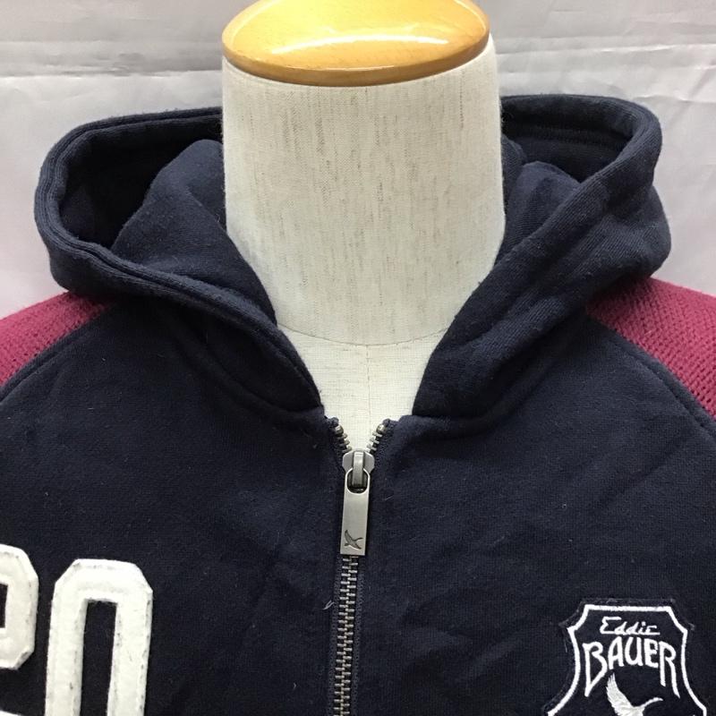 エディーバウアー Eddie Bauer パーカー 長袖 ジップアップパーカー 長袖パーカー フード付きパーカー S ロゴ、文字 えんじ / ワインレッド / X 紺 / ネイビー /  メンズ USED 古着 中古 10110752
