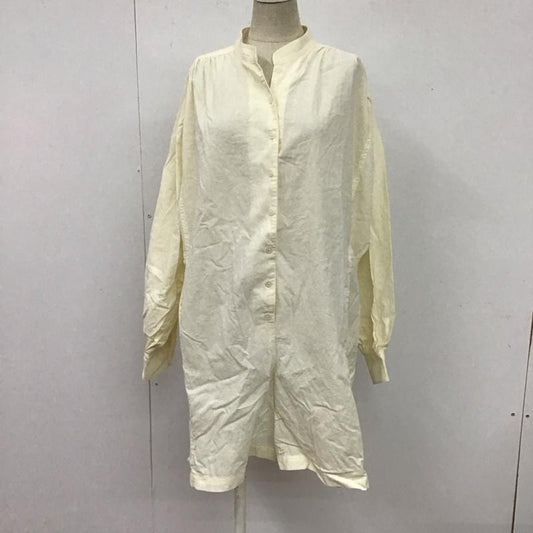マウジー MOUSSY ワンピース ひざ丈スカート 010FSS30-2380 VOLUMESLEEVEロンパース 長袖シャツワンピース ノーカラーシャツワンピース 1 無地 オフホワイト / オフホワイト /  レディース USED 古着 中古 10106618