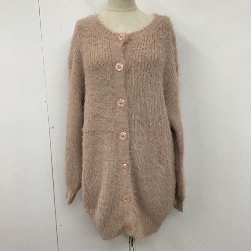 マジェスティックレゴン MAJESTIC LEGON カーディガン 長袖 1027020221 シャギーミディカーディガン タグ付き M 無地 桃 / ピンク /  レディース USED 古着 中古 10122546