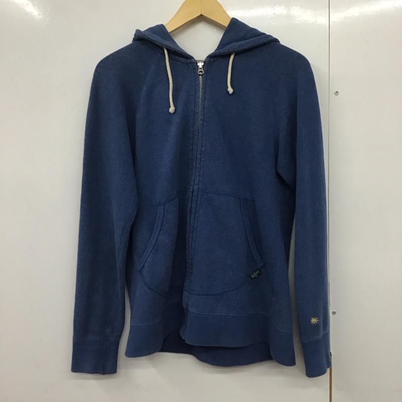 ゴーヘンプ GOHEMP パーカー 長袖 長袖パーカー ジップアップパーカー スウェット M 無地 青 / ブルー /  メンズ USED 古着 中古 10141451