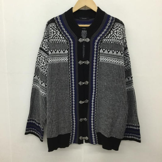 ジーナシス JEANASIS カーディガン 長袖 JS064146CF FREE 総柄 黒 / ブラック / X 青 / ブルー /  レディース USED 古着 中古 10141092