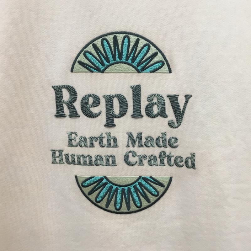 リプレイ REPLAY トレーナー 長袖 M6156.000.23316E　スウェット EARTH MADE HUMAN CRAFTED スウェットシャツ L ロゴ、文字 桃 / ピンク /  メンズ USED 古着 中古 10127367