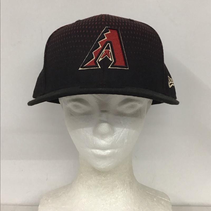 ニューエラ NEW ERA 帽子 キャップ 59FIFTY MLB ロゴ、文字 黒 / ブラック / X 赤 / レッド /  メンズ USED 古着 中古 10132438