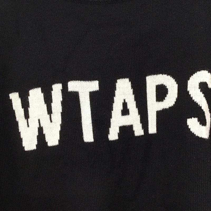 ダブルタップス WTAPS ニット、セーター 長袖 192MADT-KNM01 DECK SWEATER 3 ロゴ、文字 黒 / ブラック /  メンズ USED 古着 中古 10144707