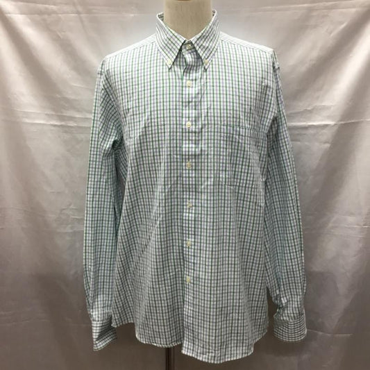 チャップス CHAPS シャツ、ブラウス 長袖 ボタンダウン 胸ポケット チェック 白 / ホワイト / X 緑 / グリーン / X 青 / ブルー /  メンズ USED 古着 中古 10116101