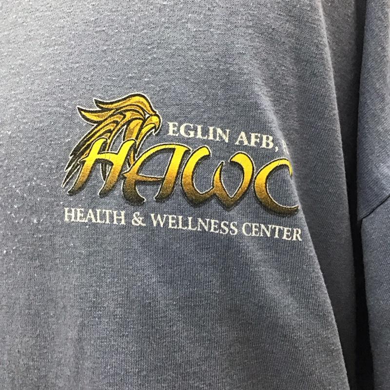 ギルダン GILDAN Tシャツ 半袖 クルーネック バックプリント XL ロゴ、文字 水色 / ライトブルー /  メンズ USED 古着 中古 10122621