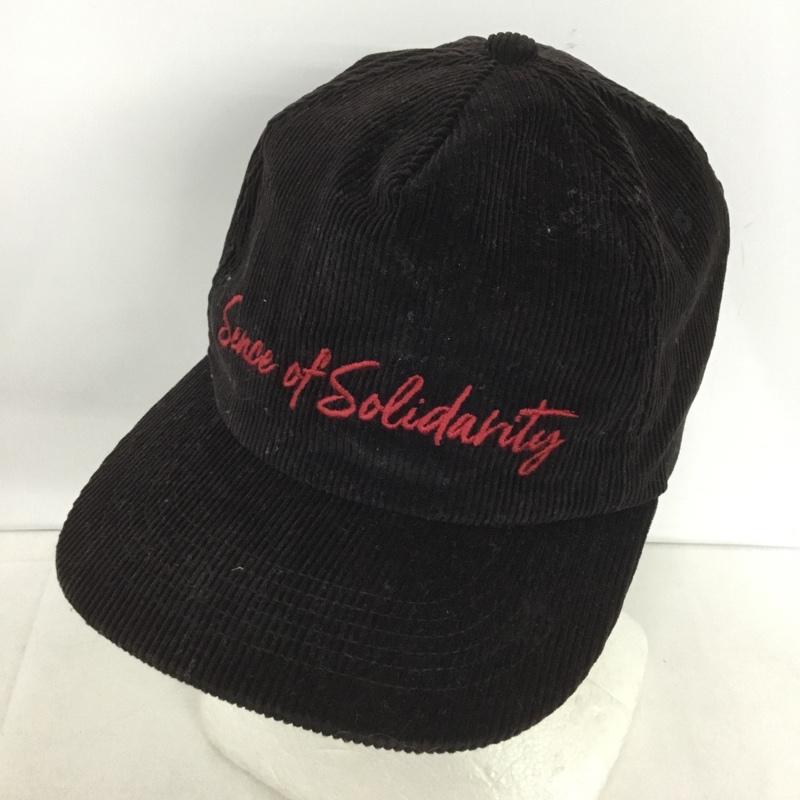 ラッツ RATS 帽子 キャップ 21RA-0914 コーデュロイ SENCE OF SOLIDALITY FREE ロゴ、文字 黒 / ブラック /  メンズ USED 古着 中古 10145786