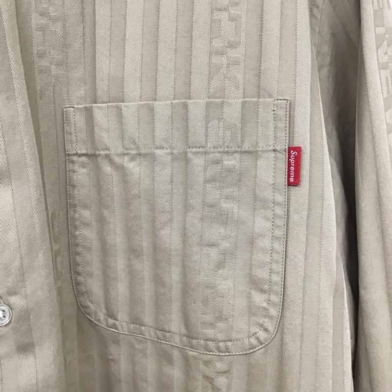 シュプリーム Supreme シャツ、ブラウス 長袖 20AW JacquardStripeTwillShirt ジャガードストライプツイル 長袖シャツ L ロゴ、文字 ベージュ / ベージュ /  メンズ USED 古着 中古 10129626