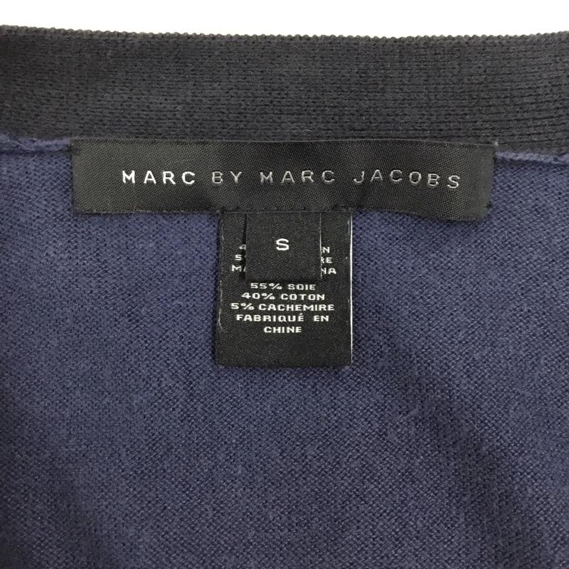 マークバイマークジェイコブス MARC by MARC JACOBS カーディガン 長袖 長袖カーディガン 長袖カットソー ノーカラージャケット 前開カーディガン S 無地 紺 / ネイビー /  メンズ USED 古着 中古 10108841