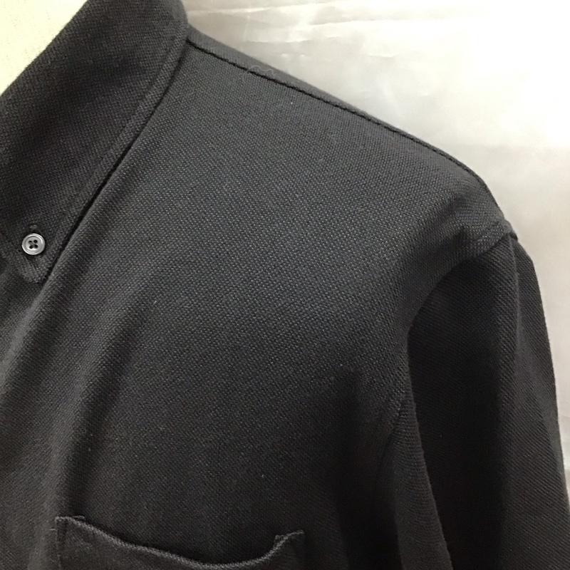 コムサイズム COMME CA ISM シャツ、ブラウス 半袖 47-33IY15 鹿の子 フロントオープンシャツ L 無地 黒 / ブラック /  メンズ USED 古着 中古 10117050