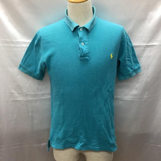 ポロバイラルフローレン Polo by RALPH LAUREN ポロシャツ 半袖 半袖ポロシャツ カラーシャツ 半袖カットソー L ロゴ、文字 青 / ブルー /  メンズ USED 古着 中古 10109369