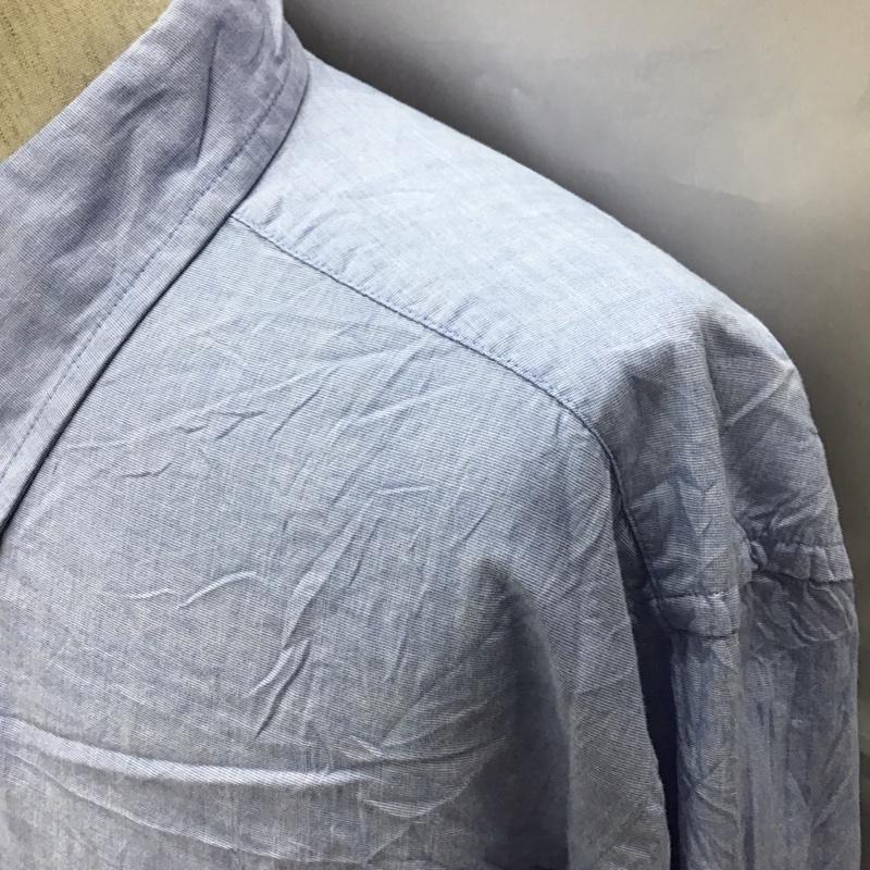 トミーヒルフィガー TOMMY HILFIGER シャツ、ブラウス 長袖 長袖シャツ カラーシャツ ポケットシャツ 長袖カットソー ボタンダウンシャツ XL ロゴ、文字 青 / ブルー /  メンズ USED 古着 中古 10118549