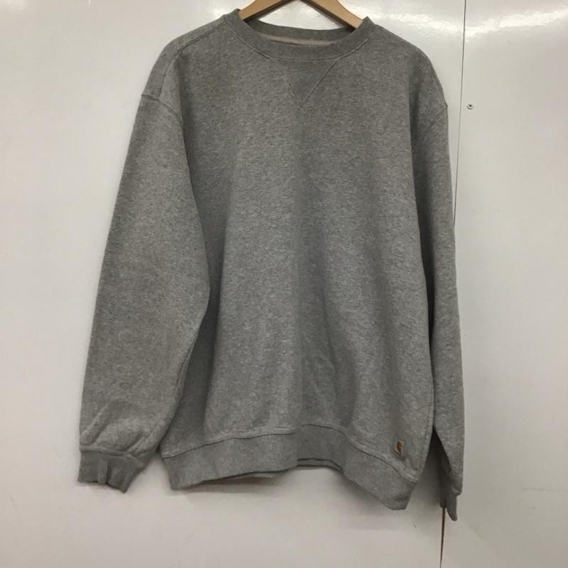 カーハート Carhartt トレーナー 長袖 長袖トレーナー スウェット クルーネック プルオーバー L 無地 灰 / グレー /  メンズ USED 古着 中古 10143215