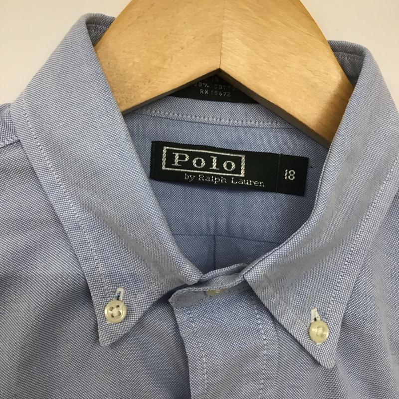 ポロバイラルフローレン Polo by RALPH LAUREN シャツ、ブラウス 長袖 長袖シャツ 無地シャツ カラーシャツ ボタンダウンシャツ ロゴ、文字 水色 / ライトブルー /  メンズ USED 古着 中古 10128667