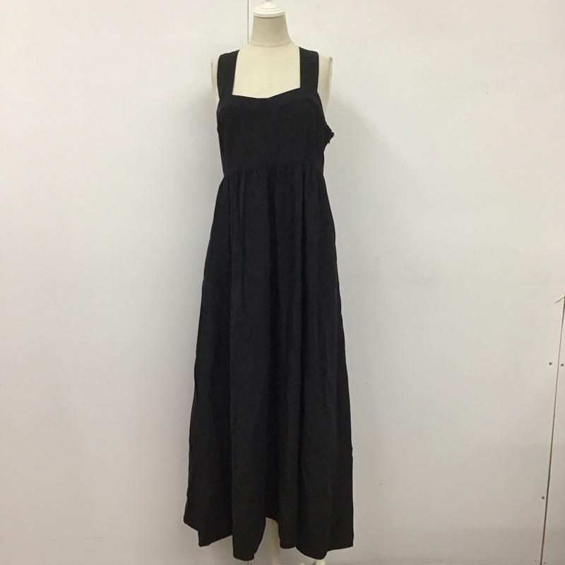 マウジー MOUSSY ワンピース ロングスカート 010caf30-5930 BACKRIBBONCAMIDRESS ノースリーブロングワンピース 2 無地 黒 / ブラック /  レディース USED 古着 中古 10115913