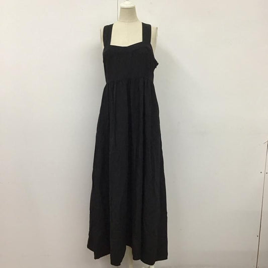 マウジー MOUSSY ワンピース ロングスカート 010caf30-5930 BACKRIBBONCAMIDRESS ノースリーブロングワンピース 2 無地 黒 / ブラック /  レディース USED 古着 中古 10115913