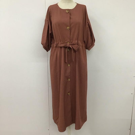 アルシーヴ archives ワンピース ロングスカート 90729 半袖 前開き 無地 桃 / ピンク /  レディース USED 古着 中古 10114753
