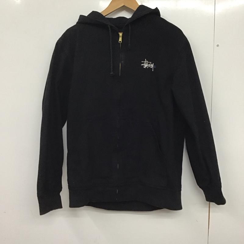 ステューシー STUSSY ジャケット、上着 ジャンパー、ブルゾン ジップアップジャケットパーカー 長袖パーカー カジュアルジャケット アウター L ロゴ、文字 黒 / ブラック /  メンズ USED 古着 中古 10140304