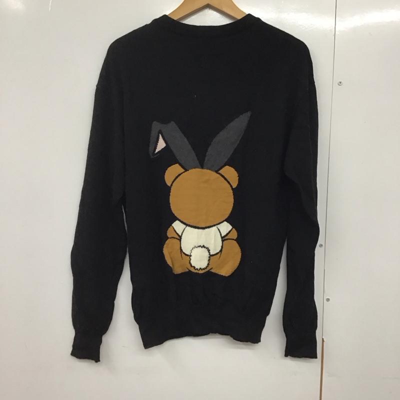 モスキーノ MOSCHINO ニット、セーター 長袖 layboy Toy Bear セーター 無地 黒 / ブラック /  メンズ USED 古着 中古 10142256