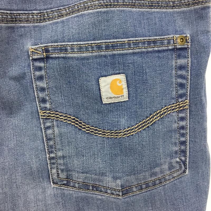カーハート Carhartt パンツ デニム、ジーンズ デニムパンツ ストレートパンツ ワイドパンツ カジュアルパンツ ロゴ、文字 インディゴ / インディゴ /  メンズ USED 古着 中古 10114078