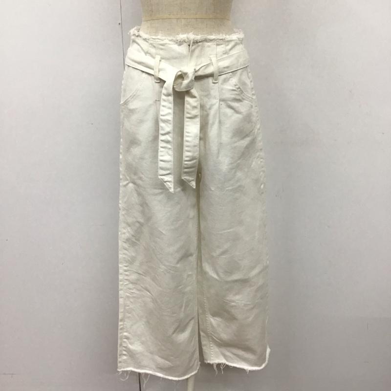 ザラベーシック ZARA BASIC ボトムス ボトムス 5862 076 250 ワイドパンツ デニム カットオフ 無地 白 / ホワイト /  レディース USED 古着 中古 10112238