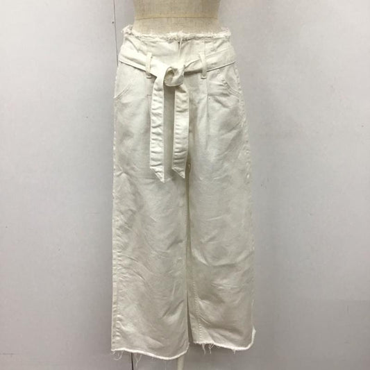 ザラベーシック ZARA BASIC ボトムス ボトムス 5862 076 250 ワイドパンツ デニム カットオフ 無地 白 / ホワイト /  レディース USED 古着 中古 10112238