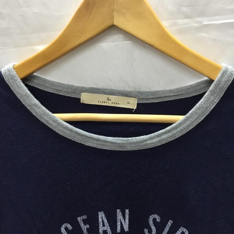 グローバルワーク GLOBAL WORK Tシャツ 半袖 XL プリント 紺 / ネイビー /  メンズ USED 古着 中古 10110690