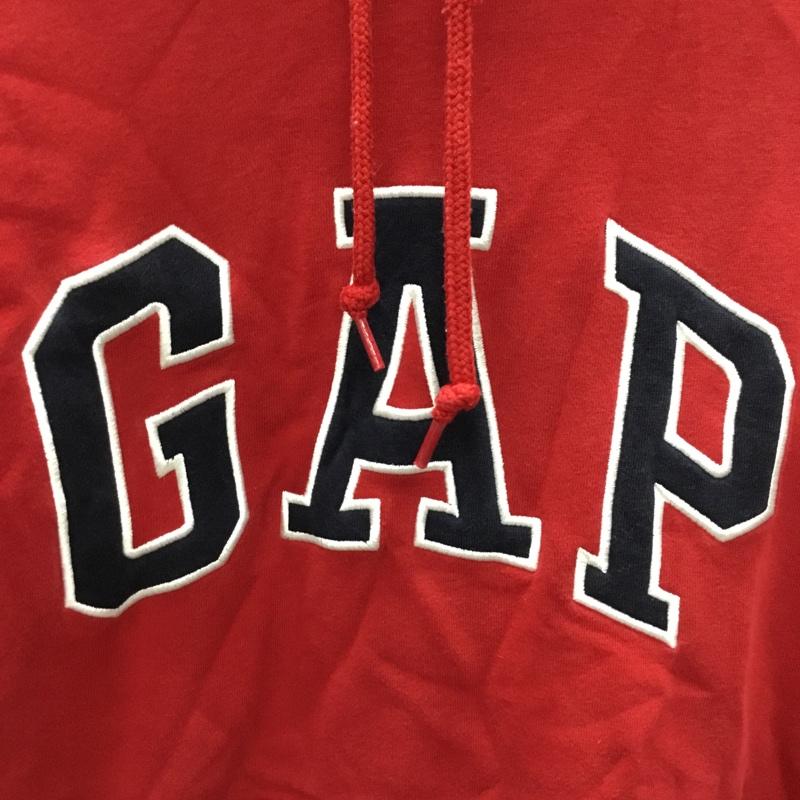 ギャップ GAP パーカー 長袖 スウェット 裏起毛 プルオーバー S ロゴ、文字 赤 / レッド /  メンズ USED 古着 中古 10118996