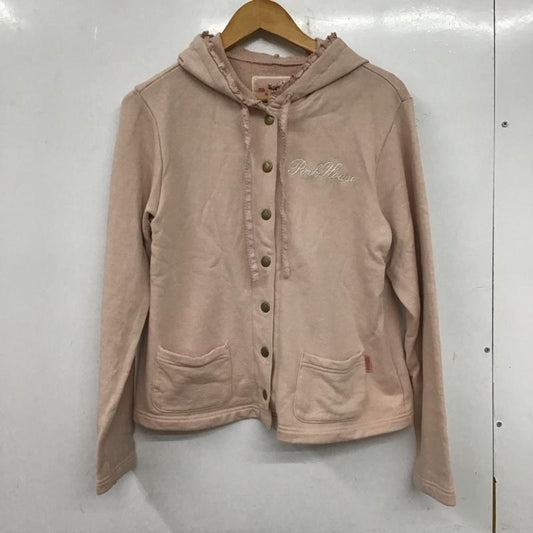 ピンクハウス PINK HOUSE パーカー 長袖 A2123UCD221 アニバーサリーケーキプリントゼッケン付きパーカー L ロゴ、文字 桃 / ピンク /  レディース USED 古着 中古 10138621