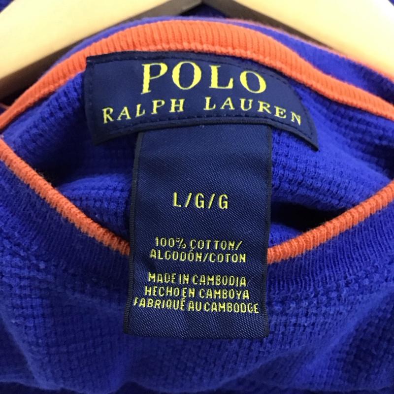 ポロラルフローレン POLO RALPH LAUREN カットソー 長袖 長袖カットソー クルーネックカットソー プリントカットソー L ロゴ、文字 青 / ブルー /  メンズ USED 古着 中古 10147497
